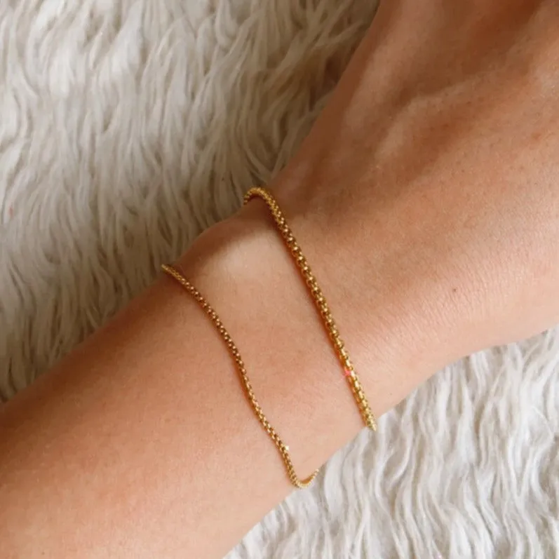 Box Chain Gold Filled Bracelet