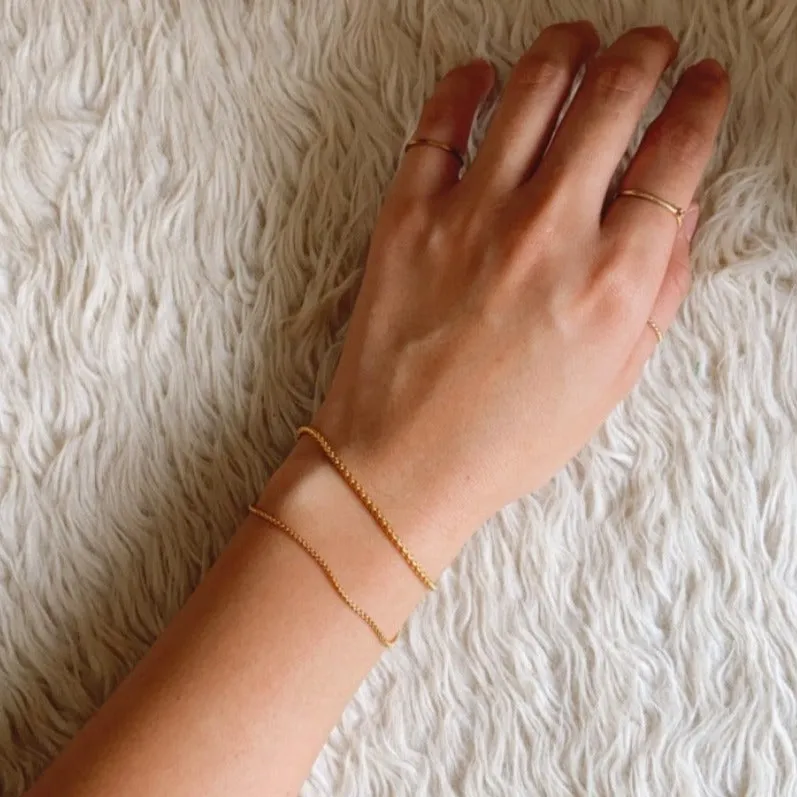 Box Chain Gold Filled Bracelet