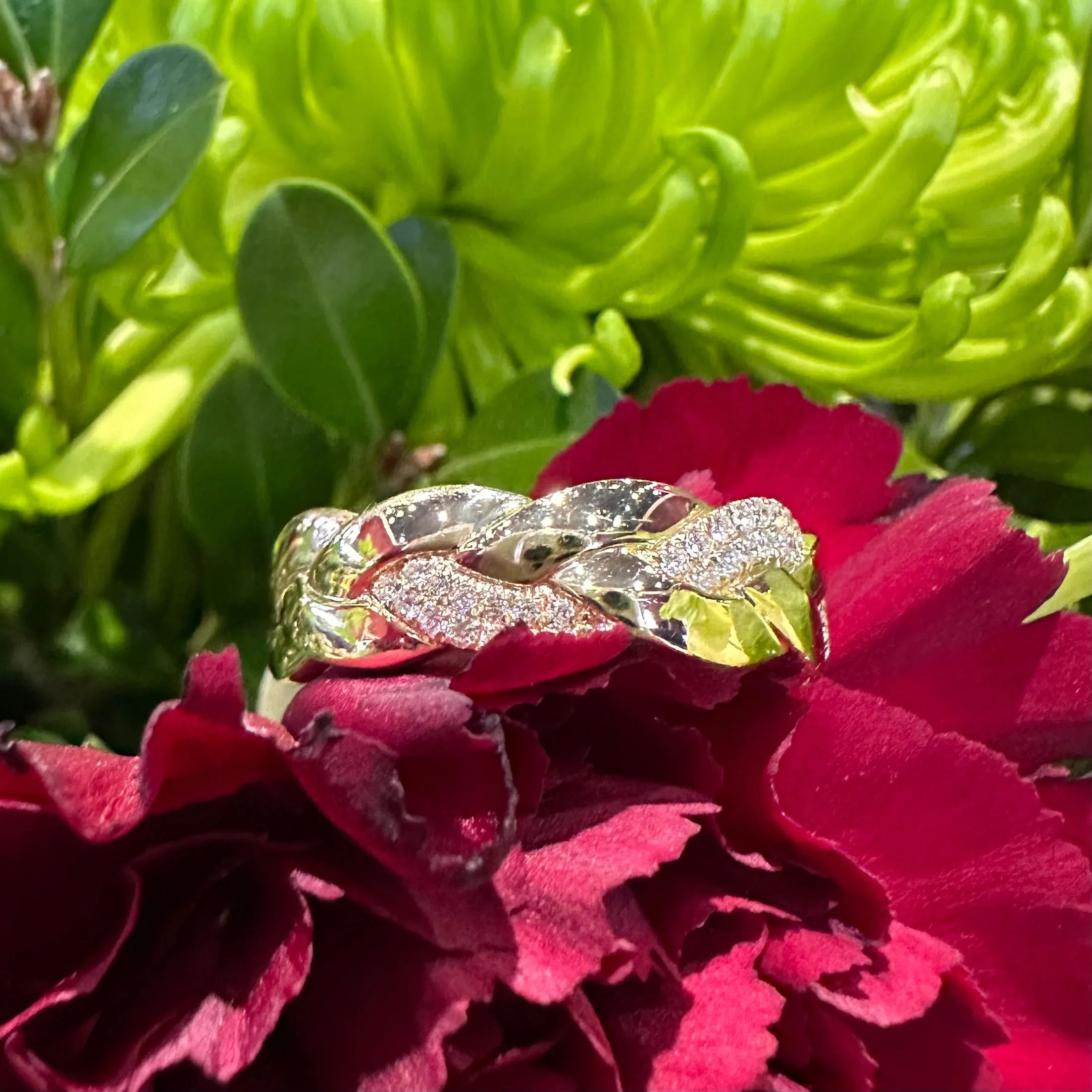 Braided Diamond Band 14K Yellow Gold Ring KAS D4837YG