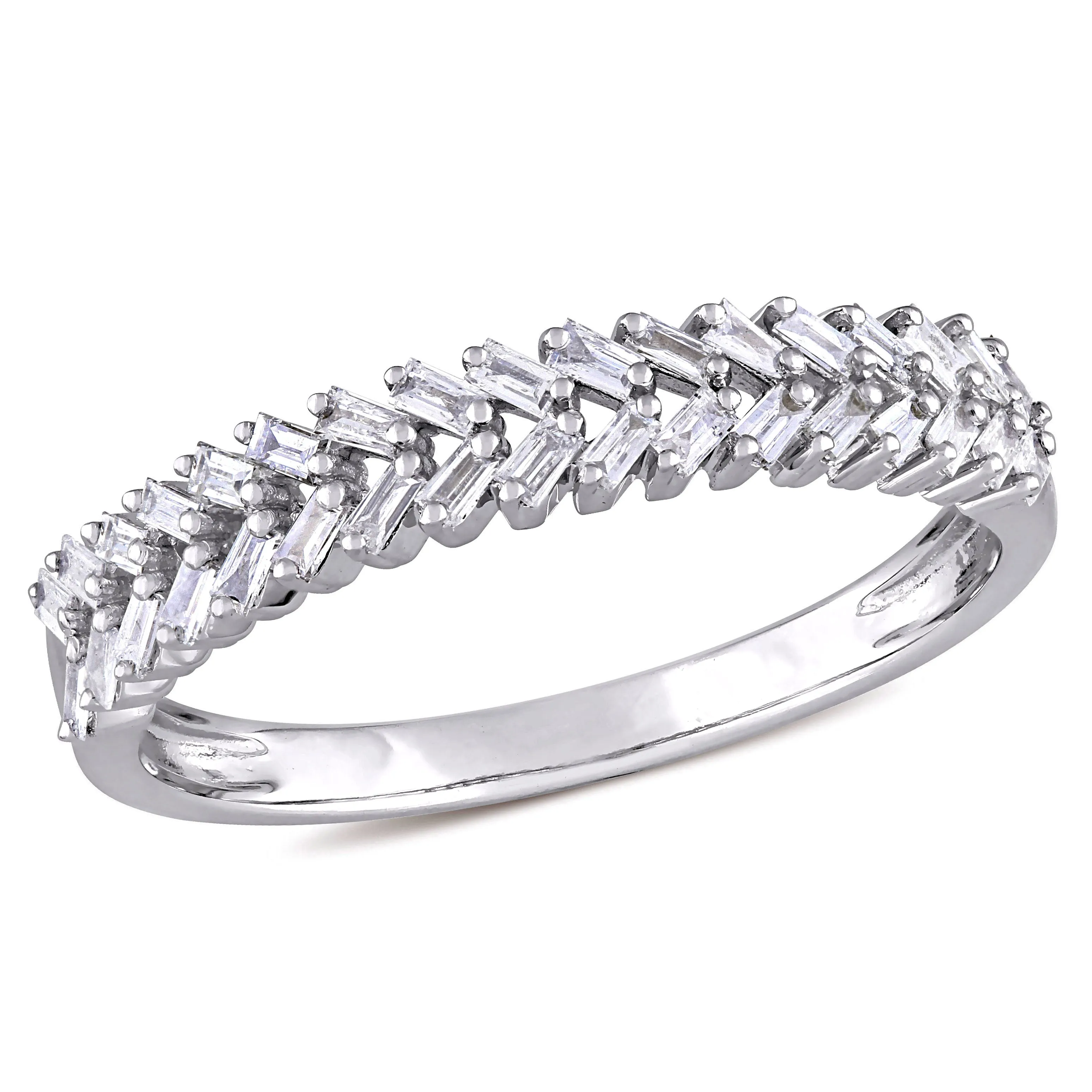 Braided Diamond Cut 14K White Gold Ring