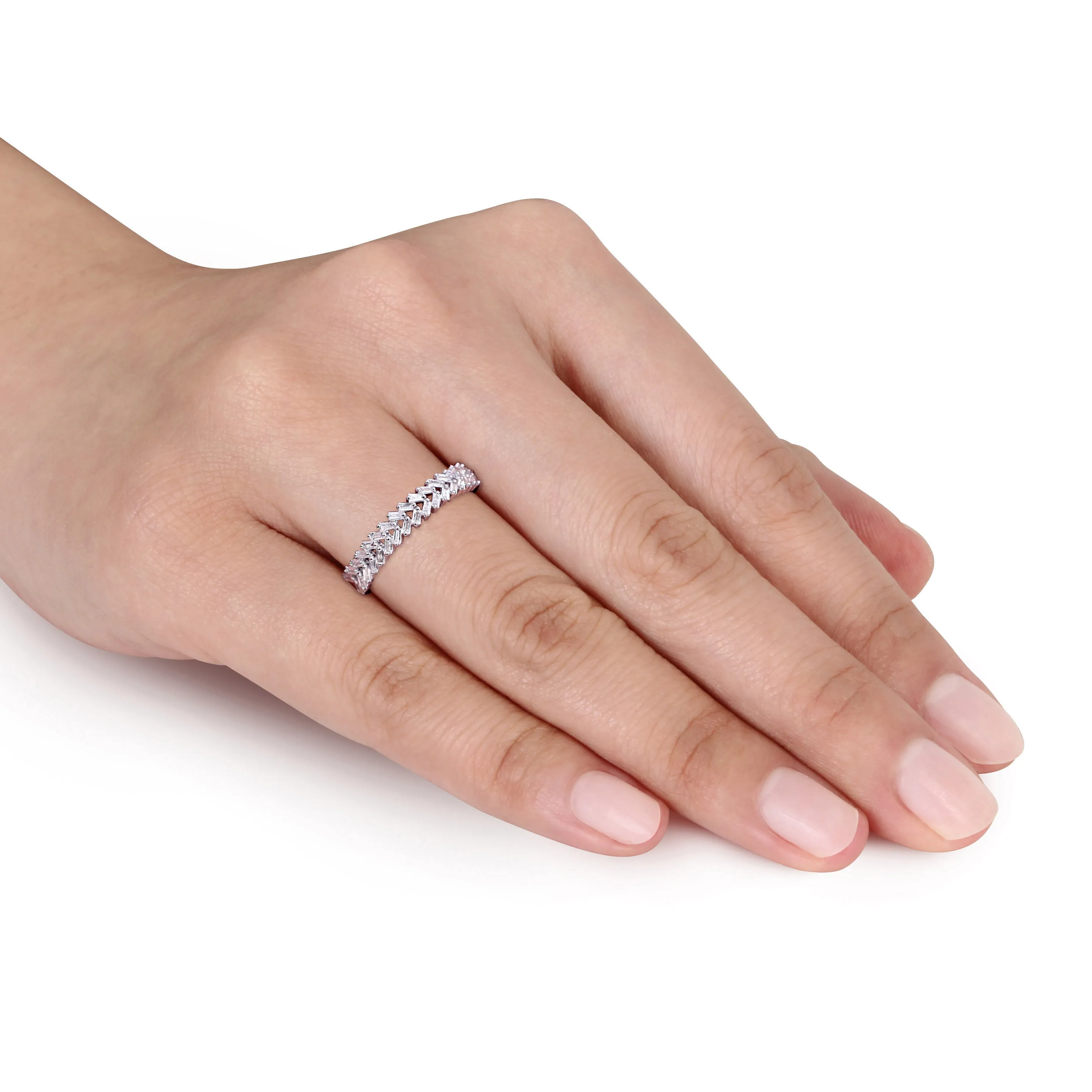 Braided Diamond Cut 14K White Gold Ring