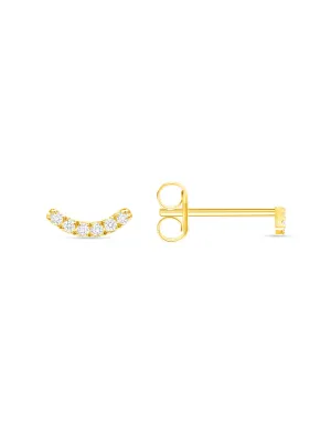 Bridge Diamond Stud Earring 14K
