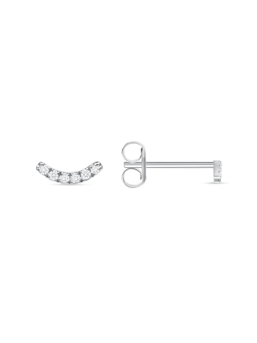 Bridge Diamond Stud Earring 14K