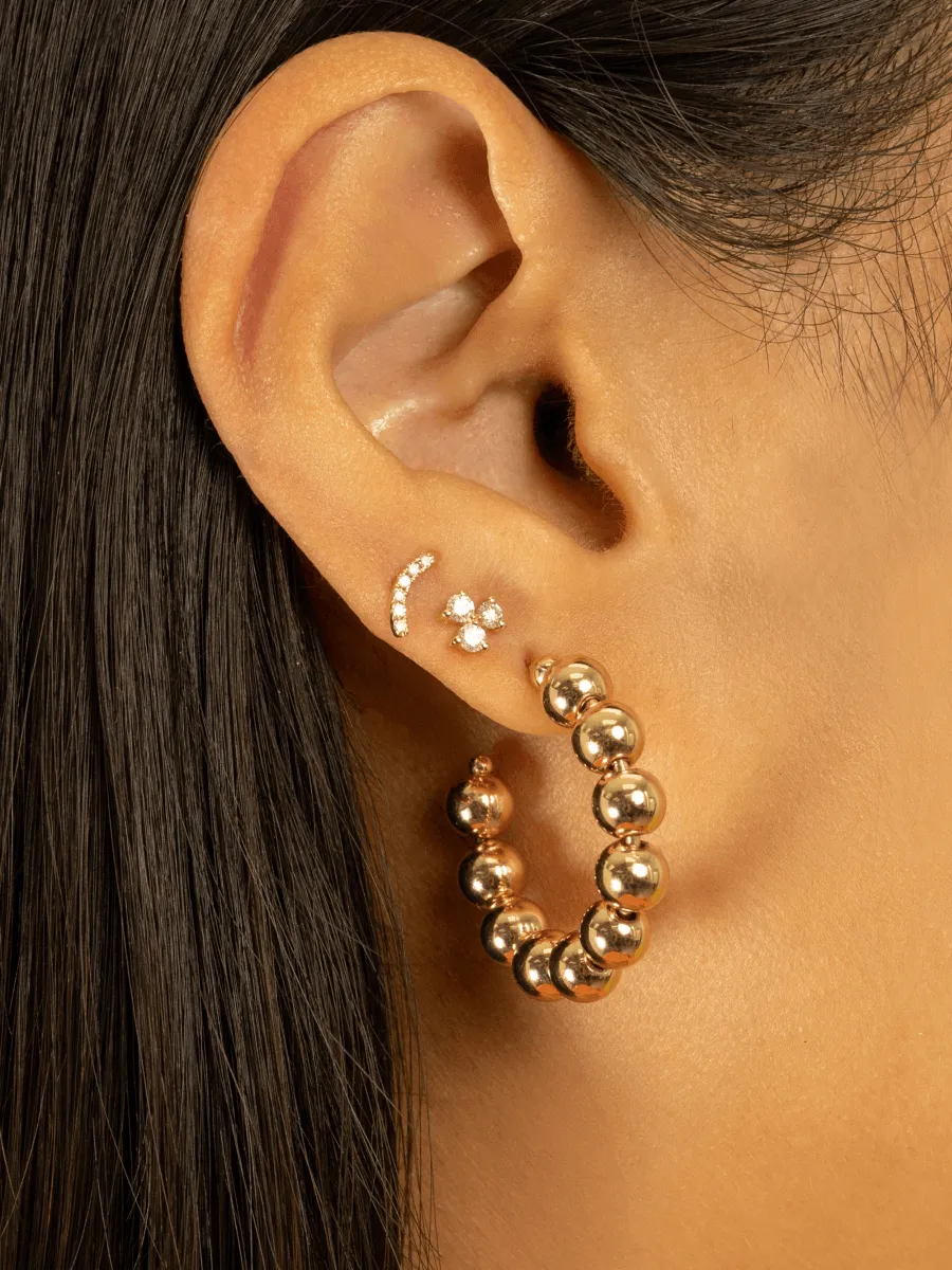 Bridge Diamond Stud Earring 14K