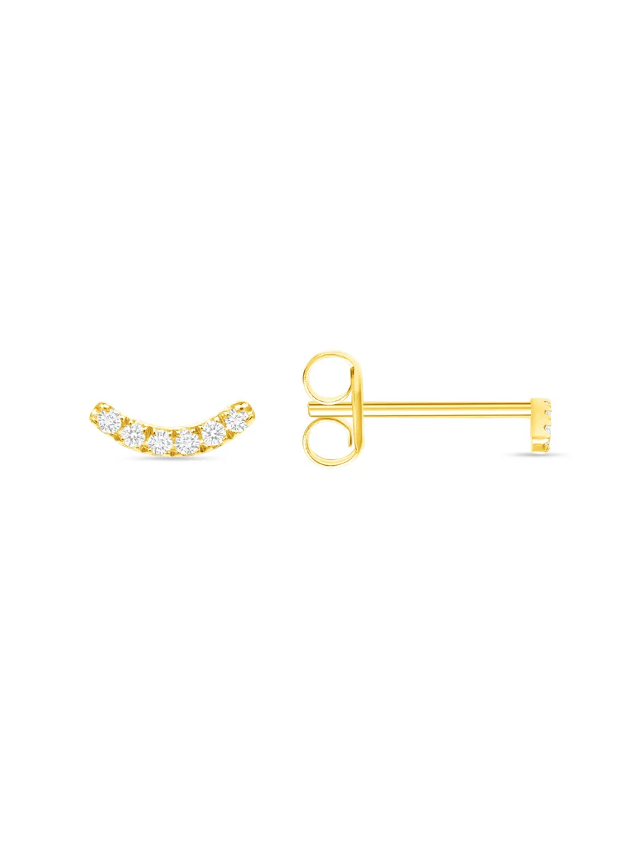 Bridge Diamond Stud Earring 14K