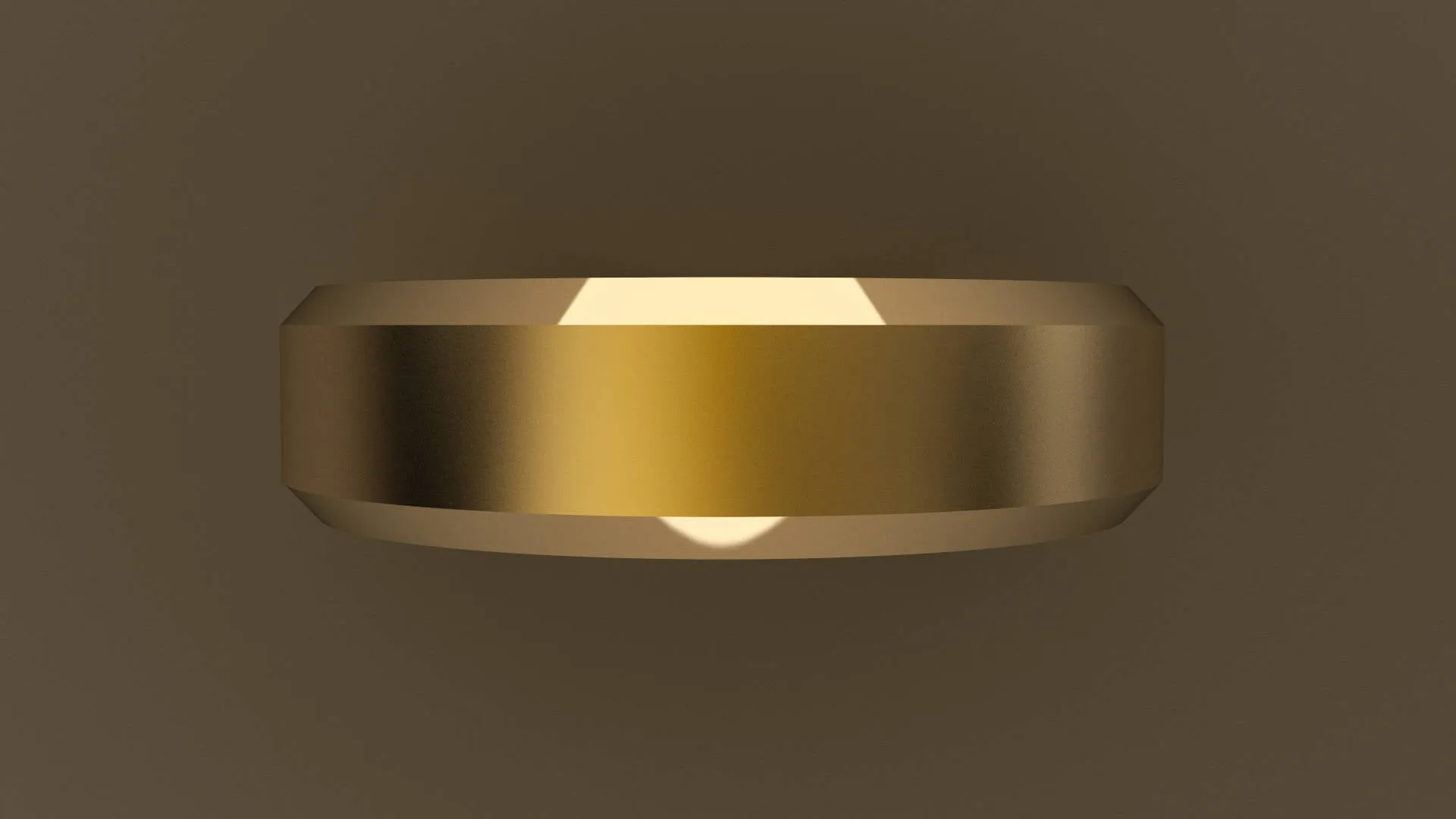 Brushed 18kt Yellow Gold 6mm Beveled Edge Wedding Band