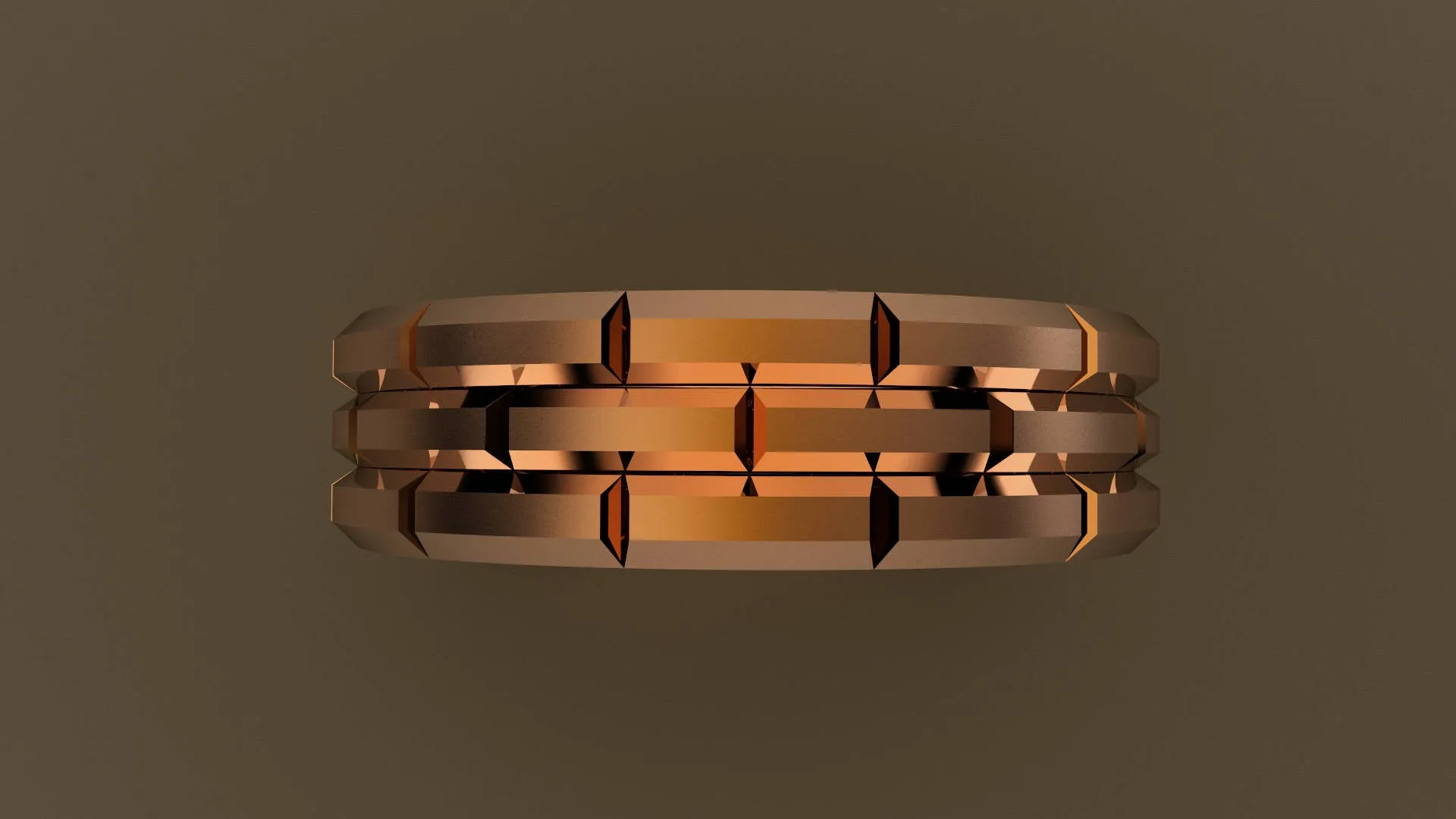 Brushed Rose Gold 6mm Brick Wedding Band