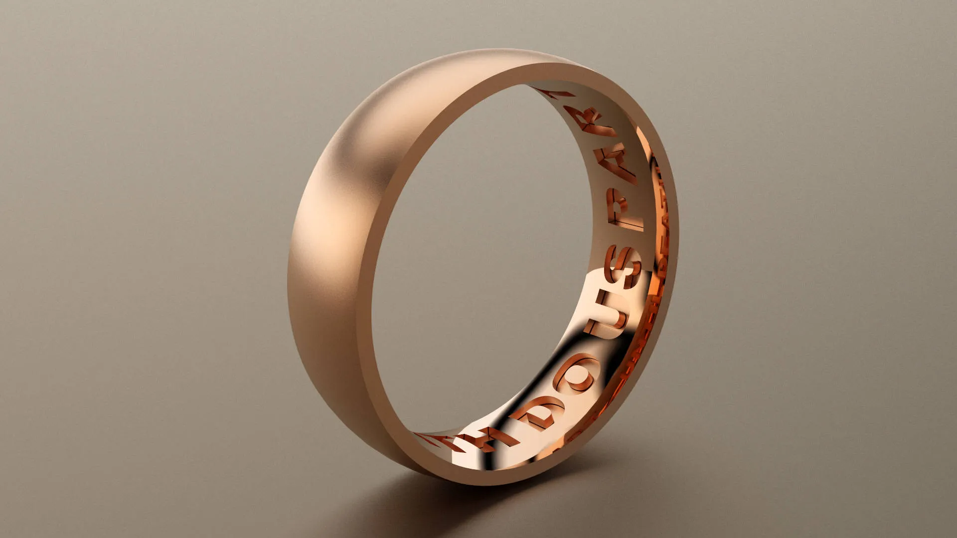 Brushed Rose Gold 6mm Interior Message Wedding Band