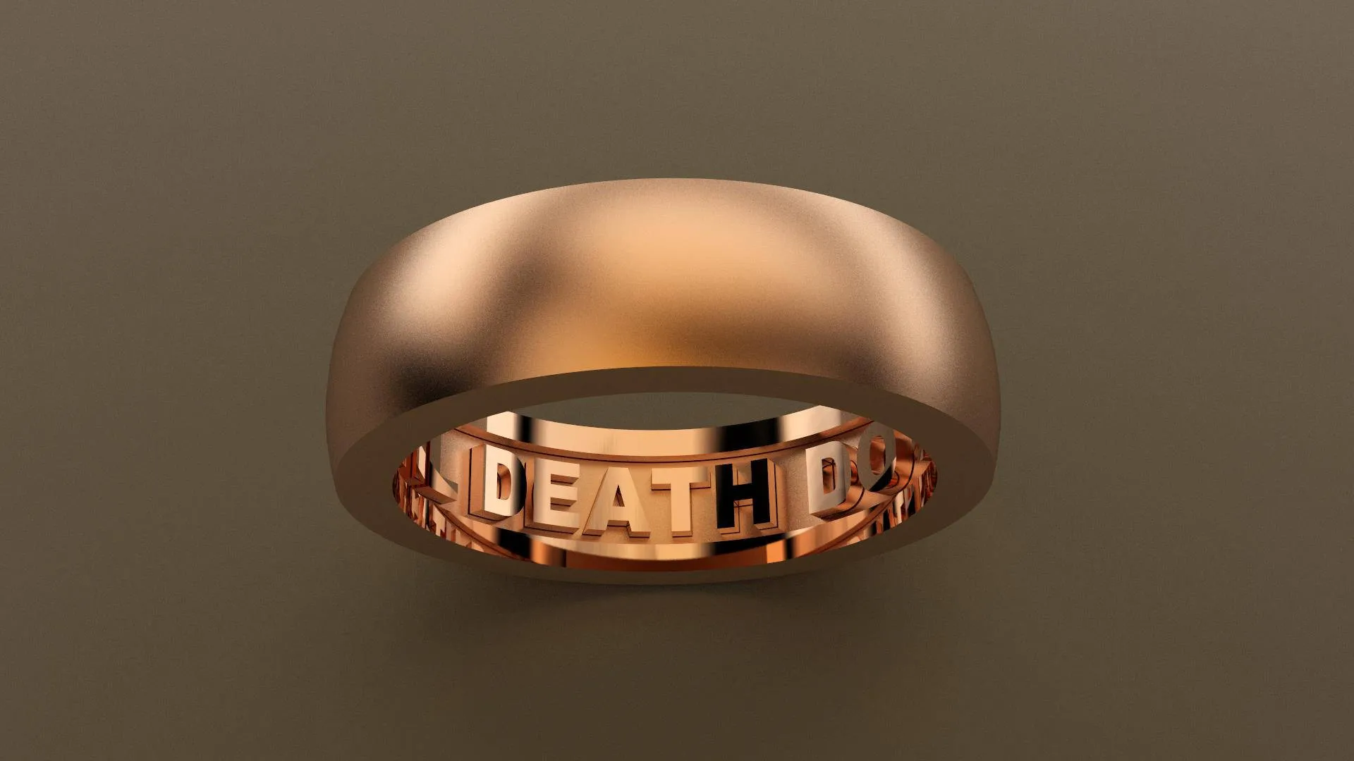 Brushed Rose Gold 6mm Interior Message Wedding Band