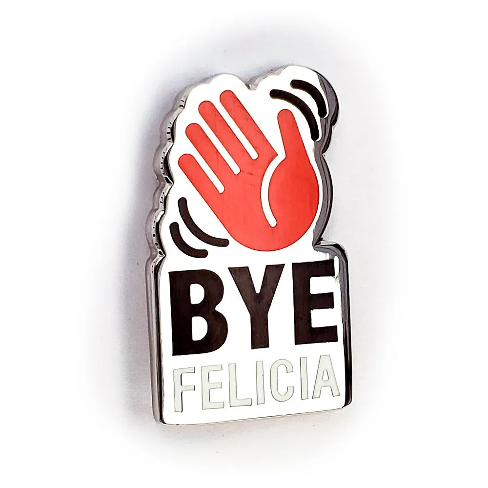 BYE FELICIA Metal and Enamel Lapel Pin, Set of 2