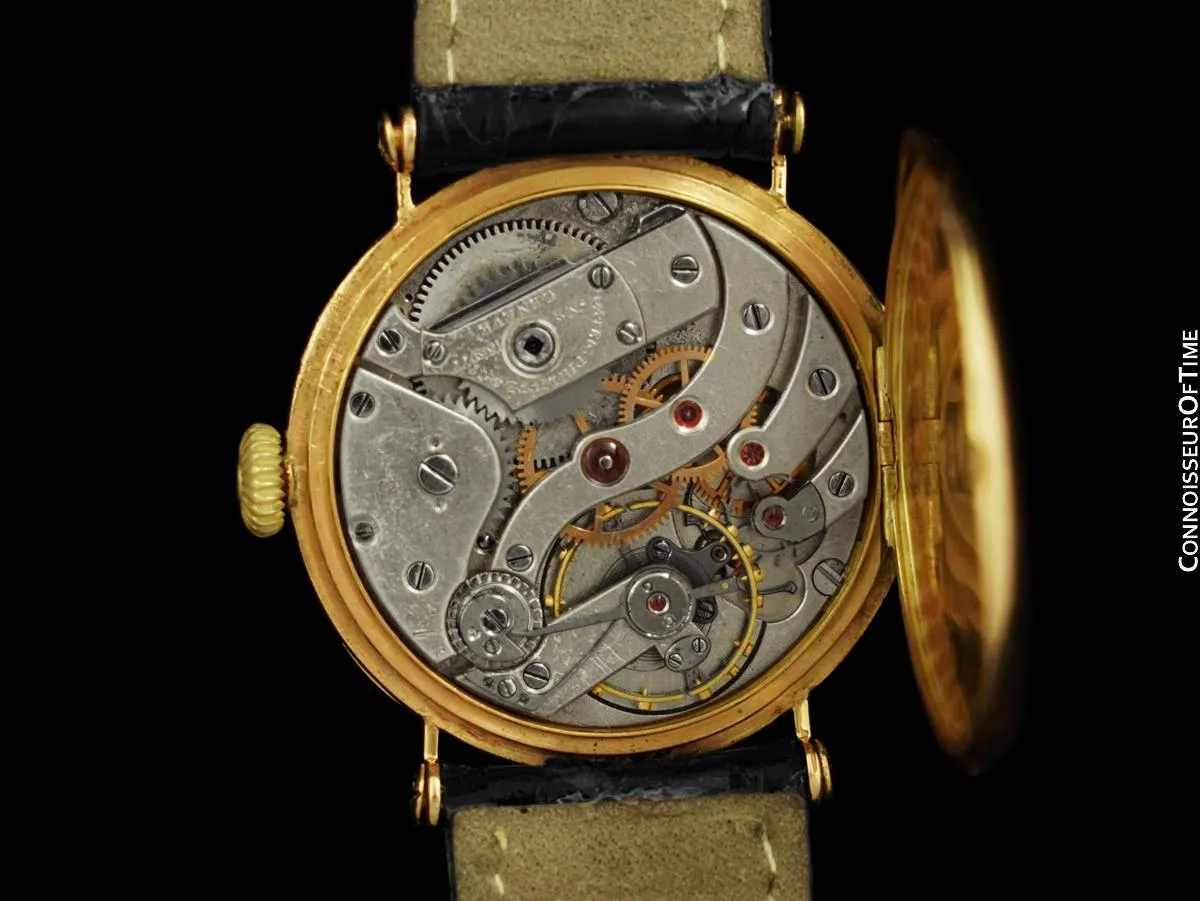 c. 1907 Patek Philippe "Officers Style" Vintage Mens Chronometro Gondolo Watch - 18K Gold