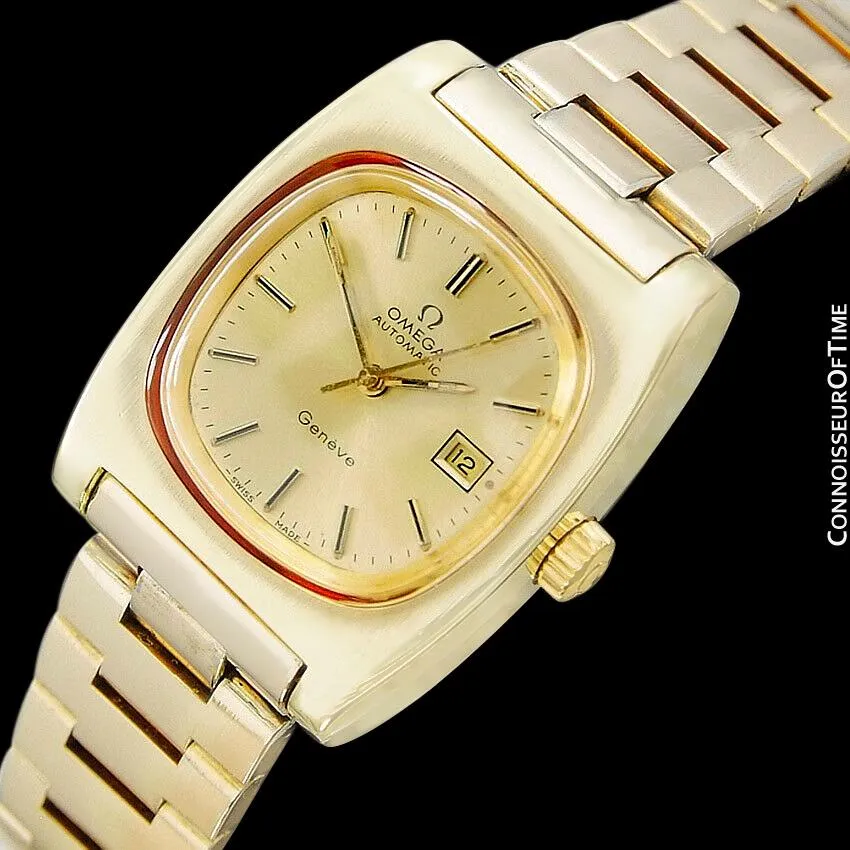 c. 1979 Omega Seamaster Vintage Ladies Automatic Watch - 18K Gold Plated & Stainless Steel