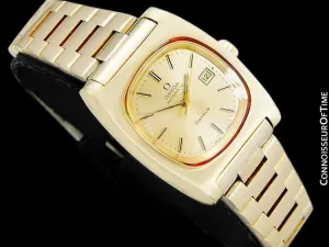 c. 1979 Omega Seamaster Vintage Ladies Automatic Watch - 18K Gold Plated & Stainless Steel