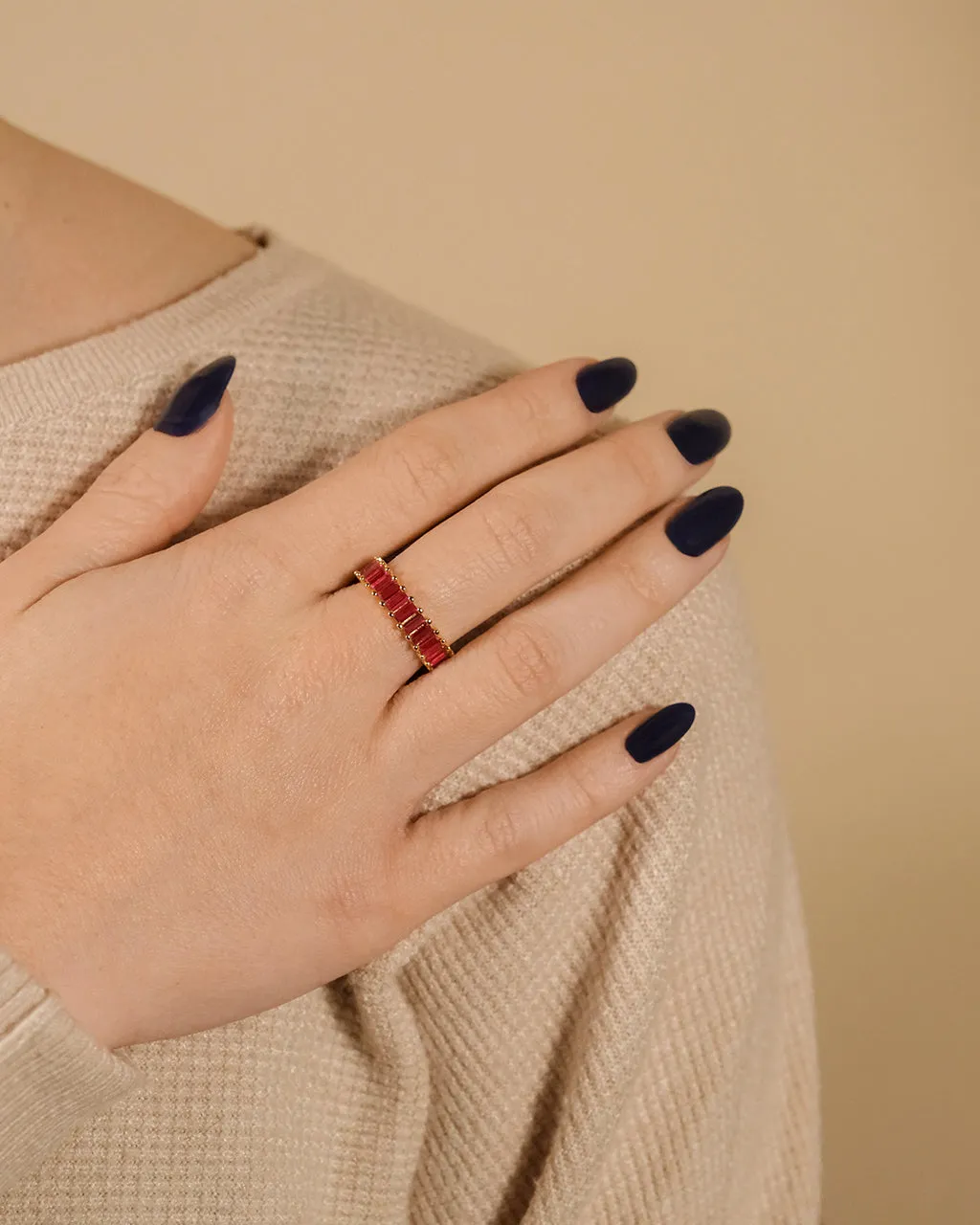 Caroline Rainbow CZ Eternity Band Ring