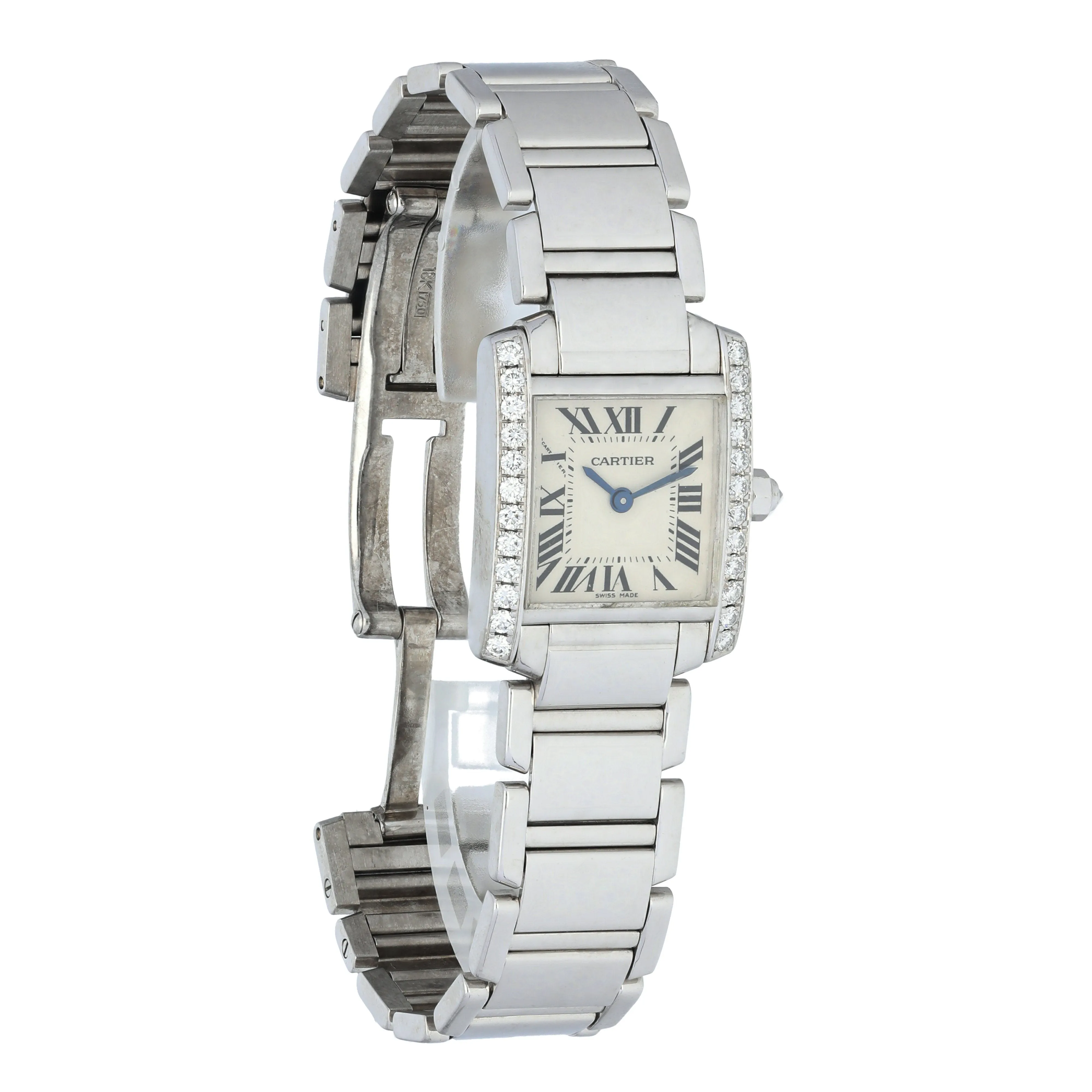 Cartier Tank Francaise 2403 White Gold Diamond Watch