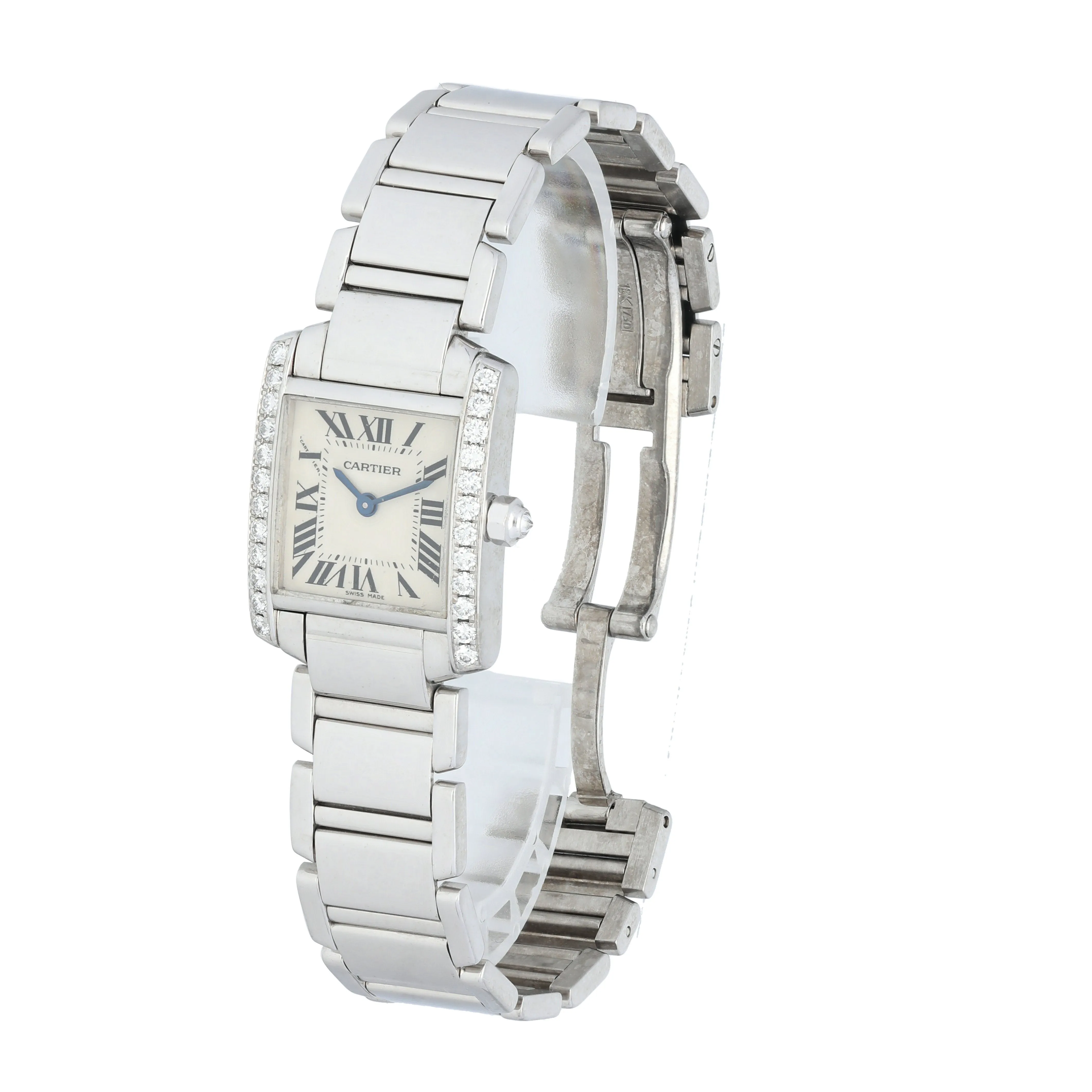 Cartier Tank Francaise 2403 White Gold Diamond Watch