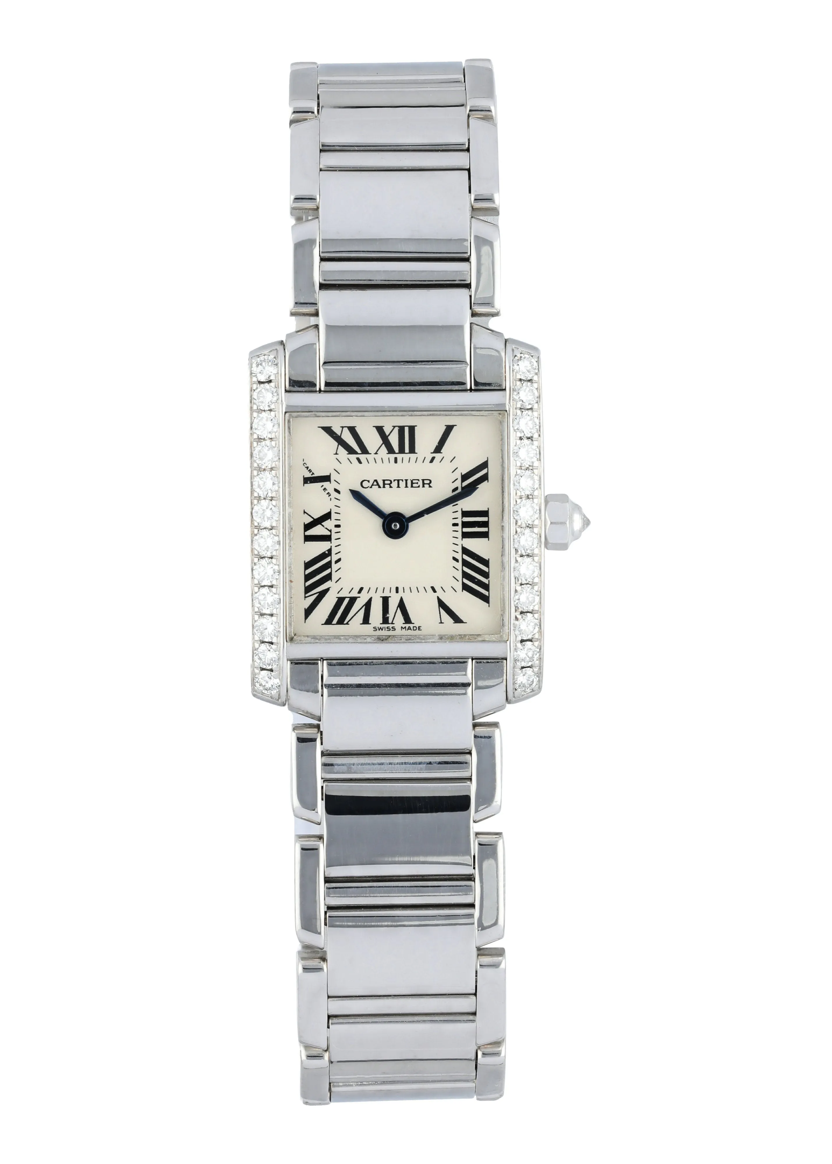 Cartier Tank Francaise 2403 White Gold Diamond Watch