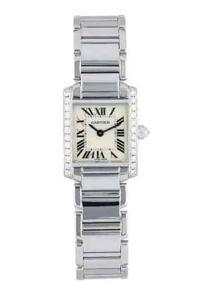 Cartier Tank Francaise 2403 White Gold Diamond Watch