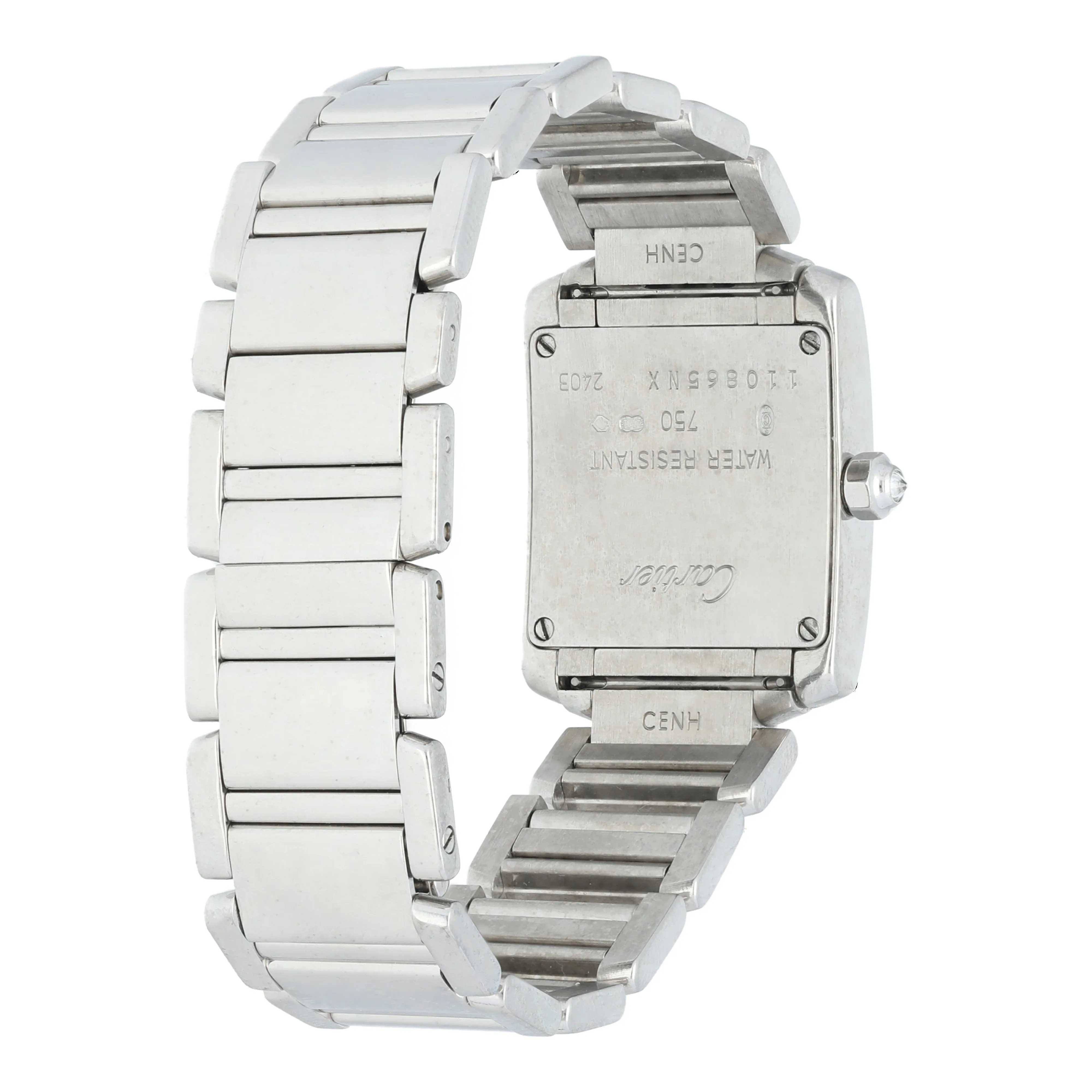 Cartier Tank Francaise 2403 White Gold Diamond Watch
