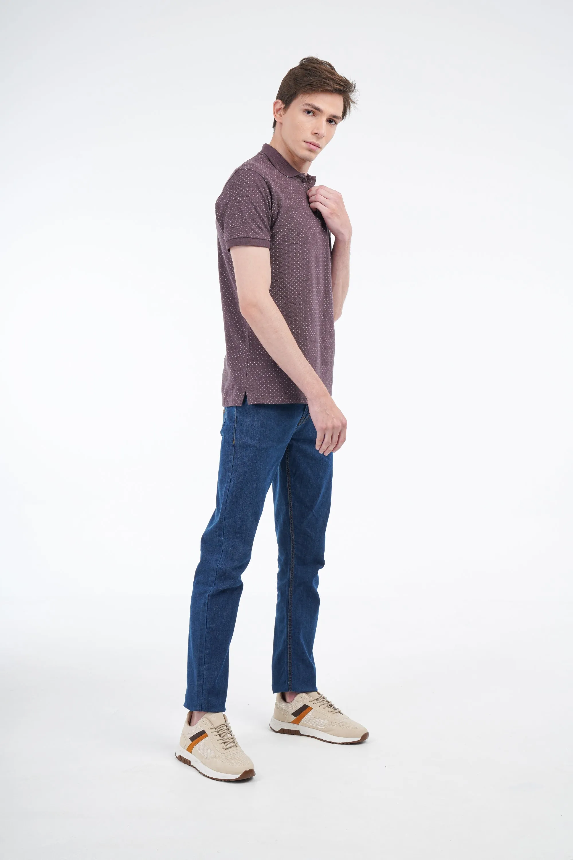 Cedar Printed Polo