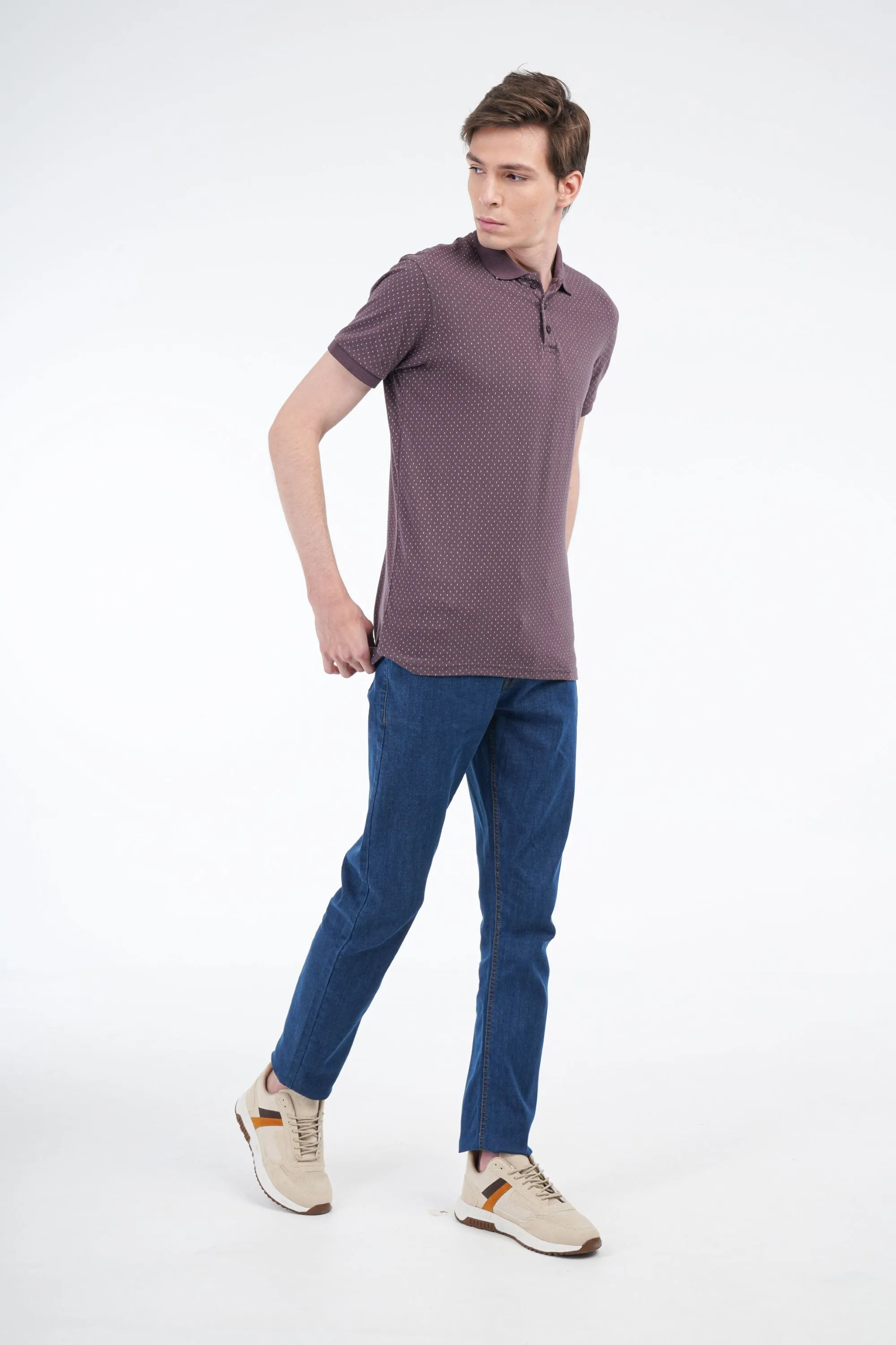 Cedar Printed Polo