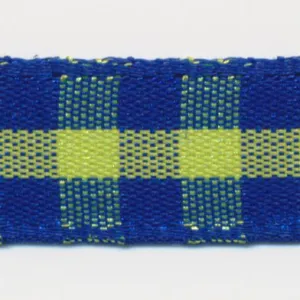 Check Ribbon #17 Royal Blue & Yellow Green