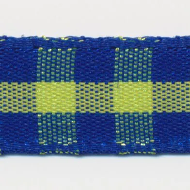 Check Ribbon #17 Royal Blue & Yellow Green