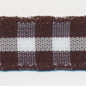 Check Ribbon #3 Dark Brown & White