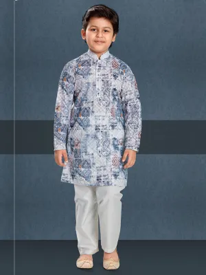 Classic Abstract Printed Kurta Pyjama Set