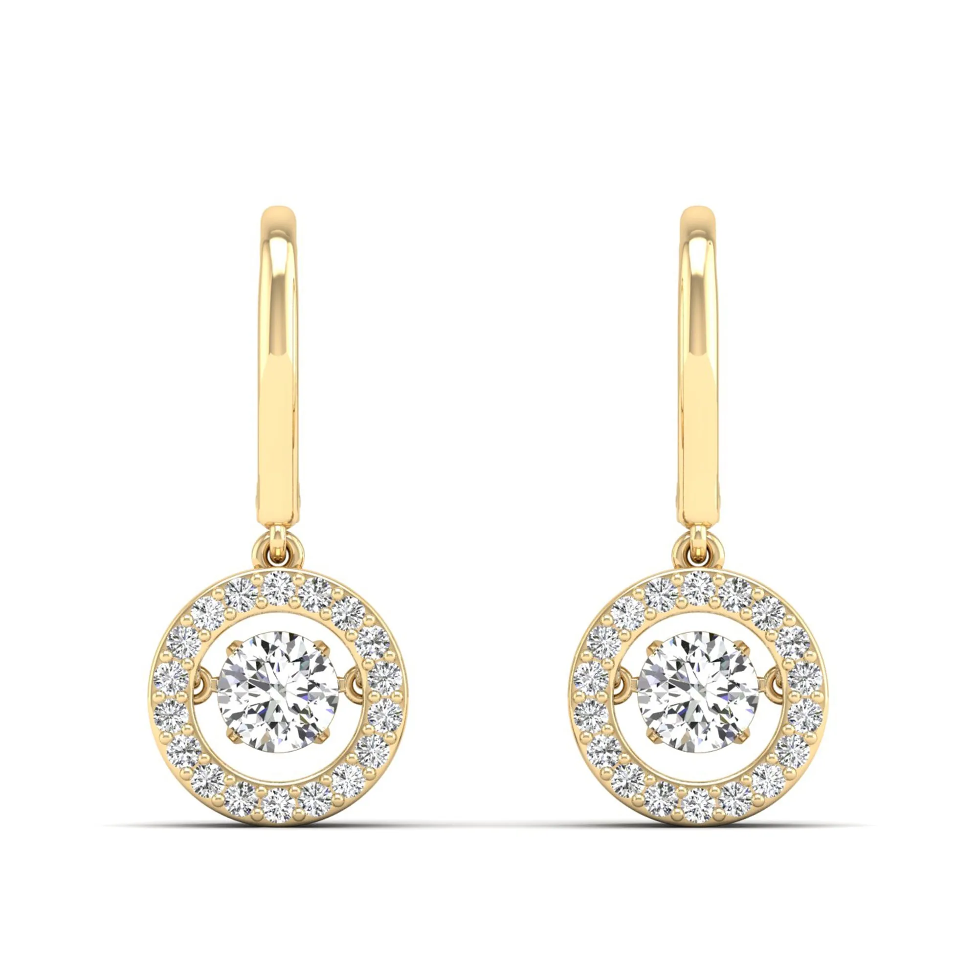Classic Channel Halo Dangle Dancing Earrings