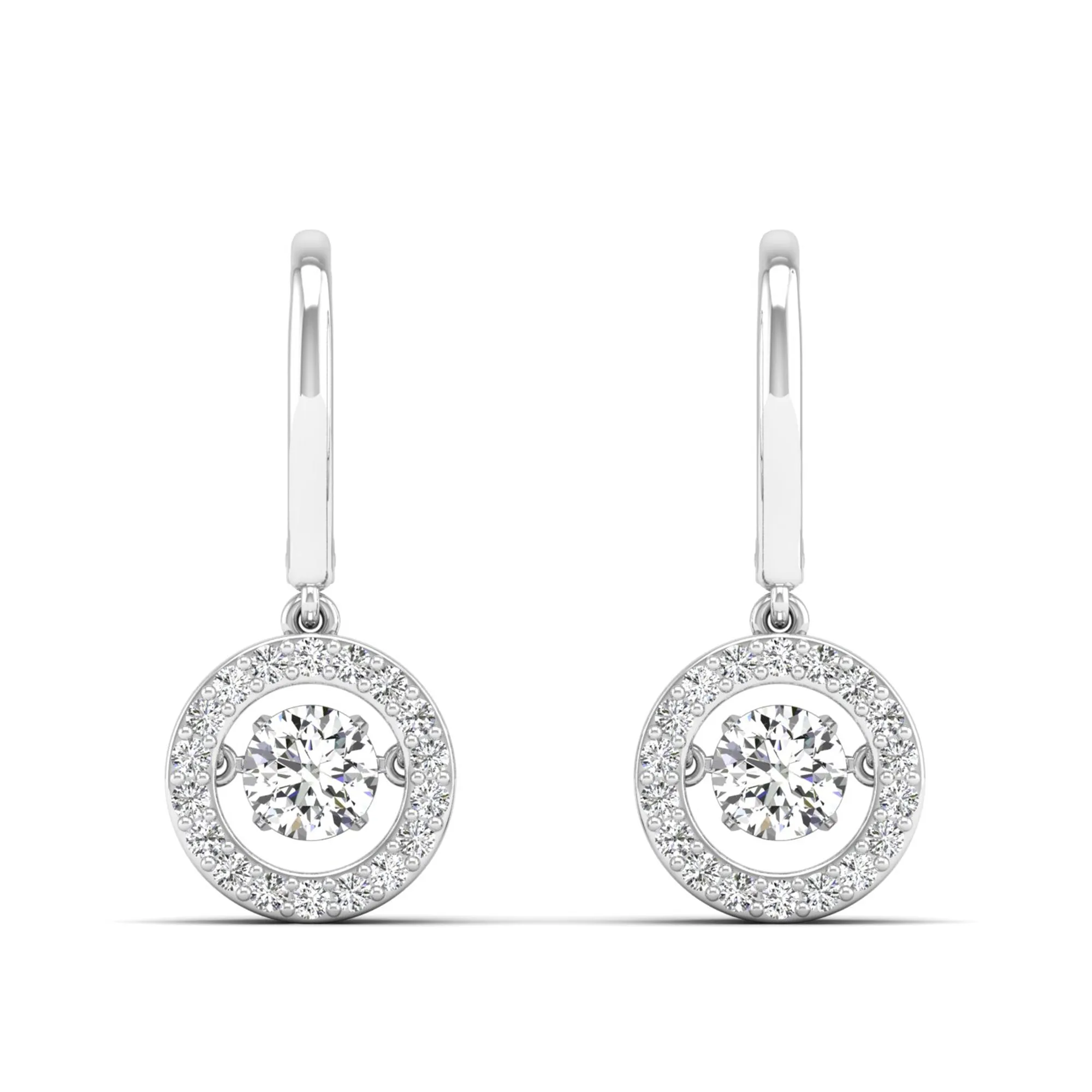 Classic Channel Halo Dangle Dancing Earrings