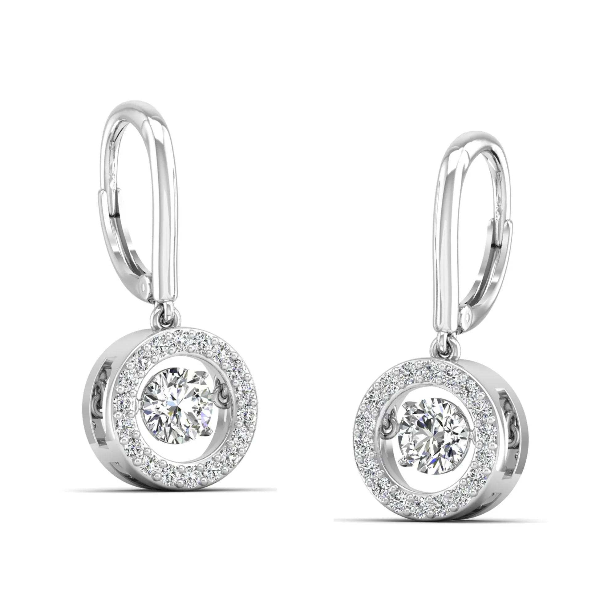 Classic Channel Halo Dangle Dancing Earrings