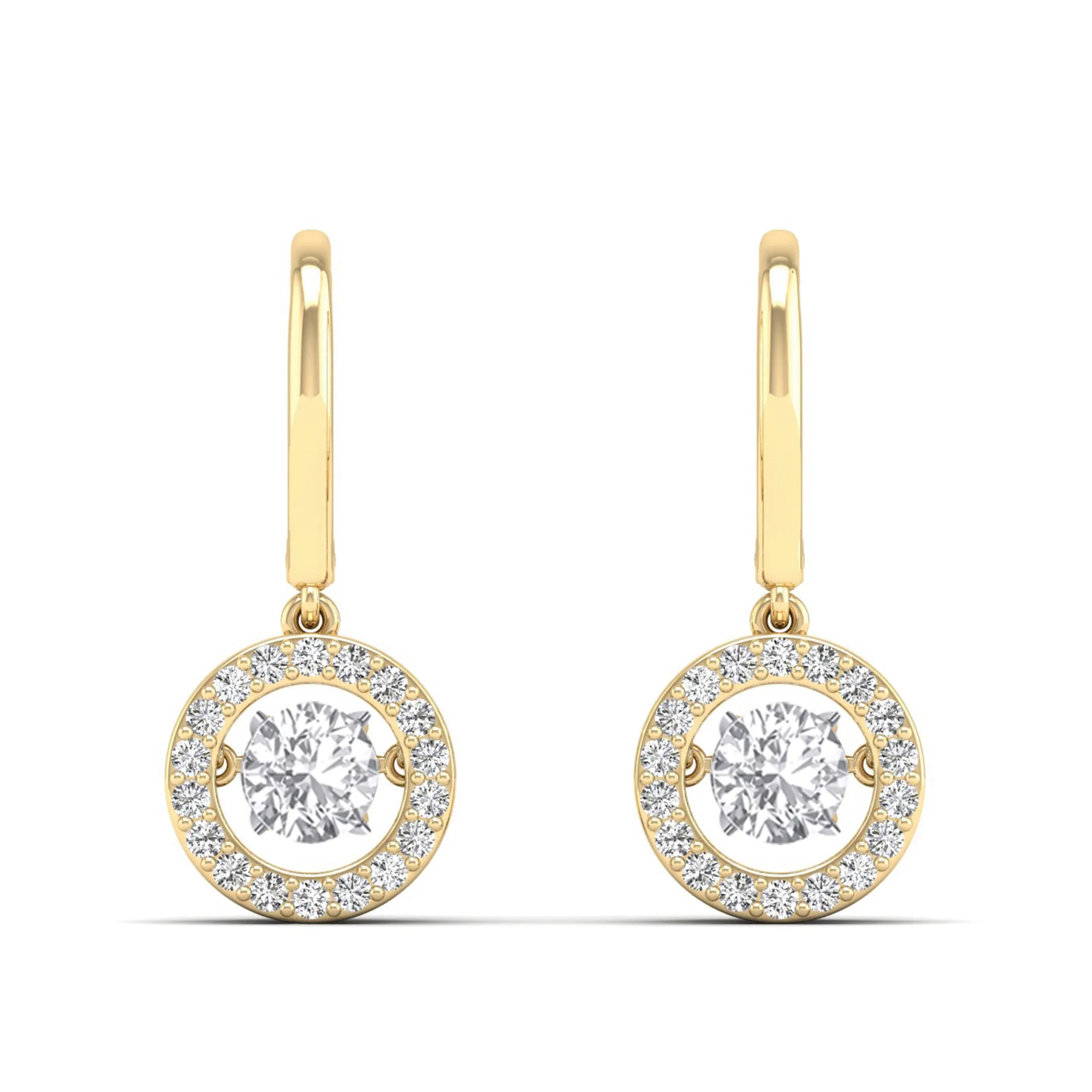 Classic Channel Halo Dangle Dancing Earrings