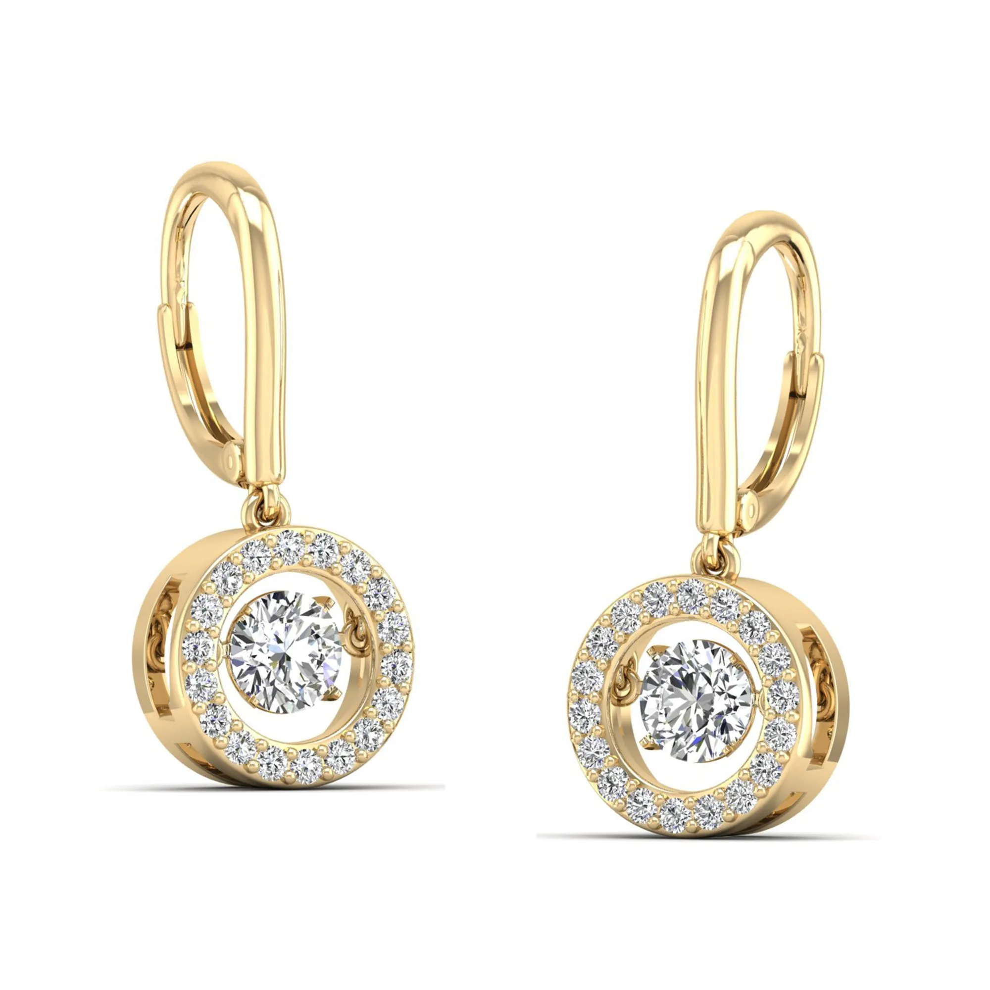 Classic Channel Halo Dangle Dancing Earrings