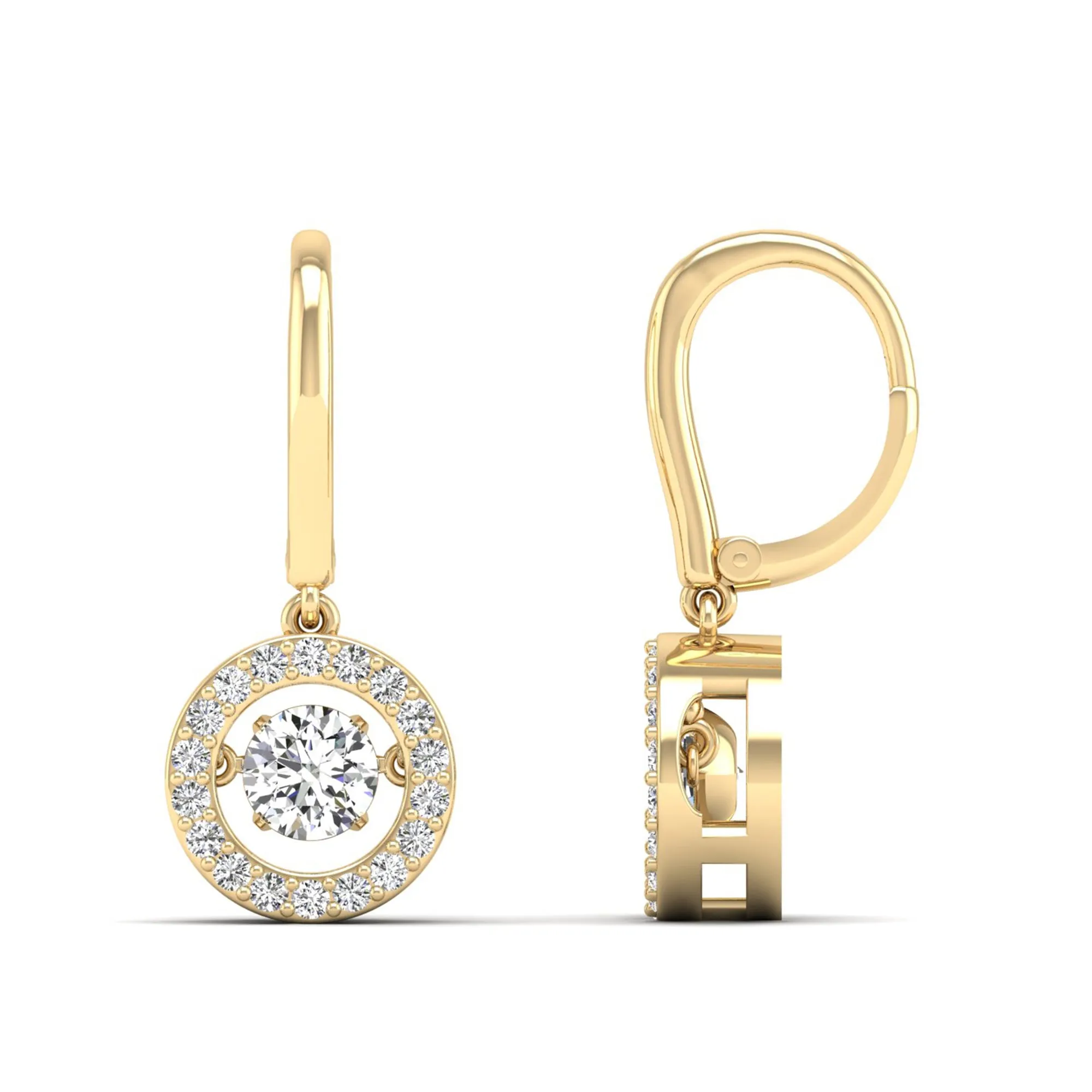 Classic Channel Halo Dangle Dancing Earrings