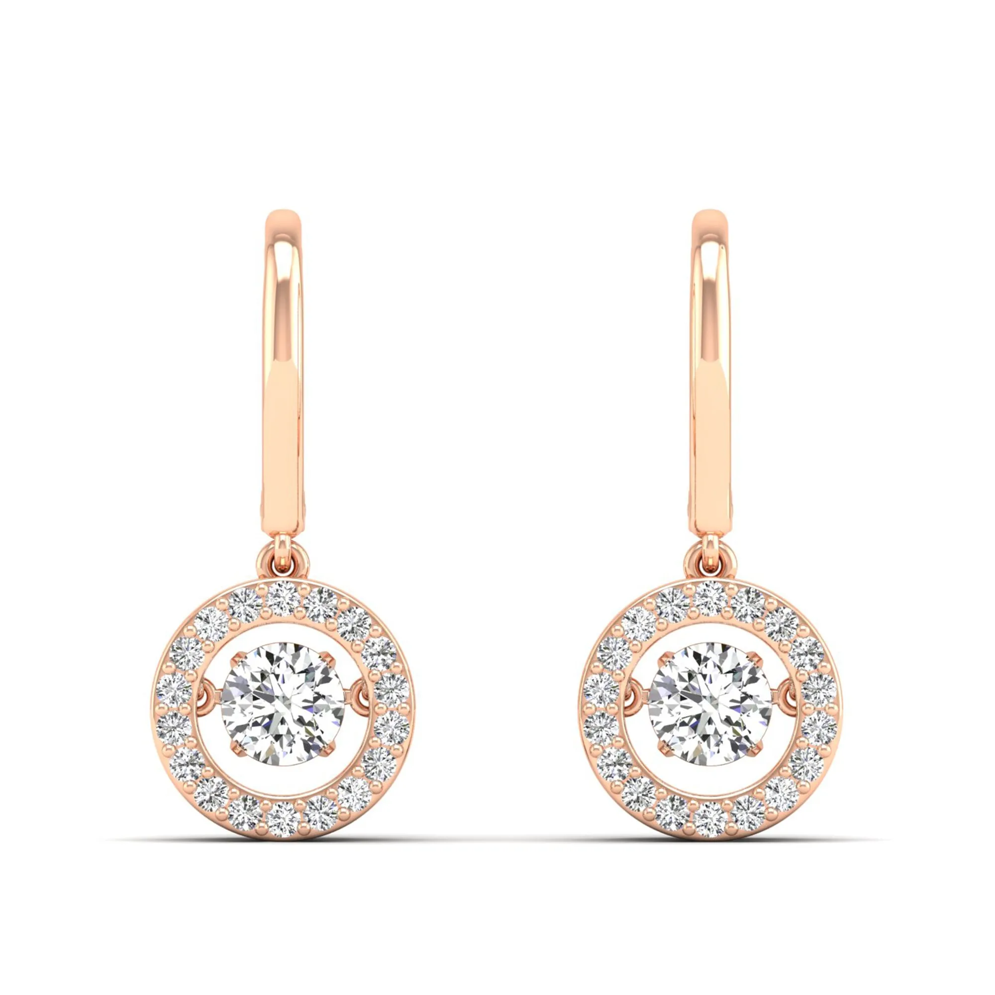Classic Channel Halo Dangle Dancing Earrings