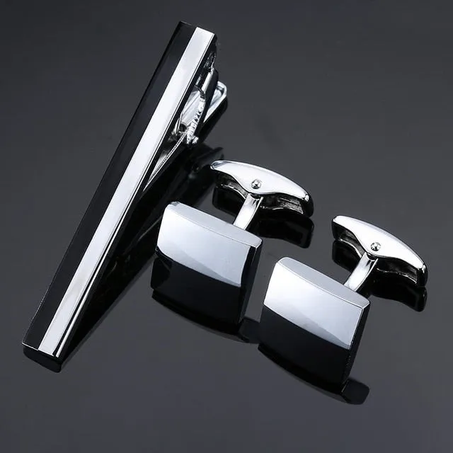 Classic Cufflinks and Tie Clip