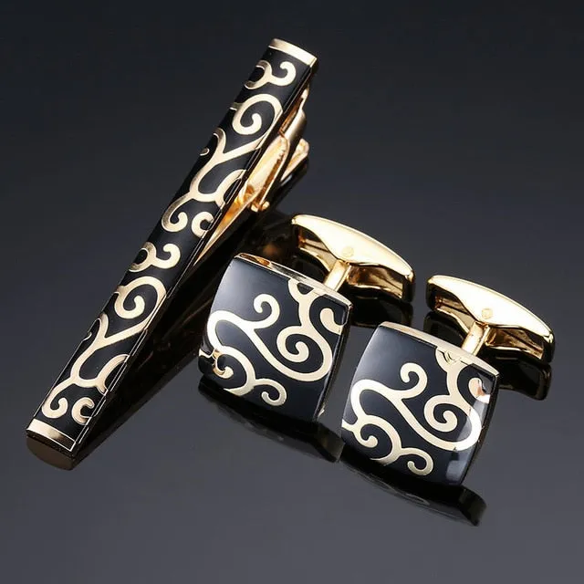 Classic Cufflinks and Tie Clip
