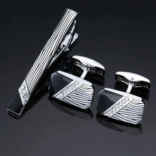 Classic Cufflinks and Tie Clip