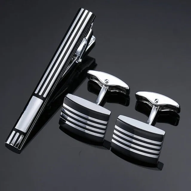 Classic Cufflinks and Tie Clip