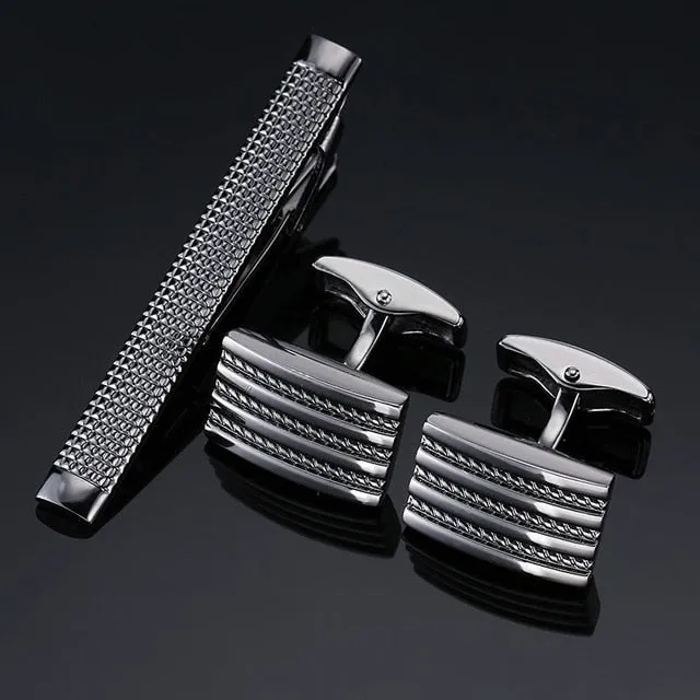 Classic Cufflinks and Tie Clip