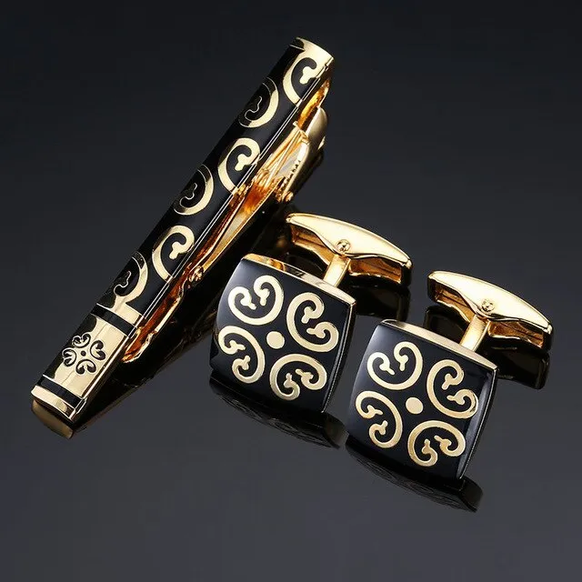 Classic Cufflinks and Tie Clip