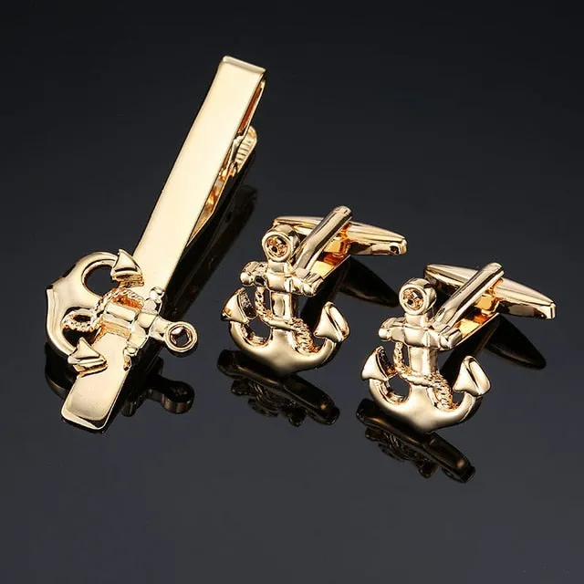 Classic Cufflinks and Tie Clip