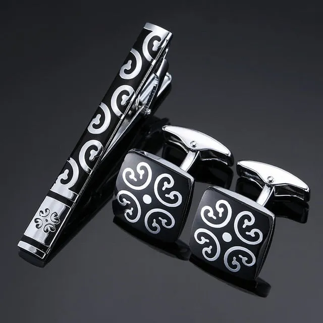 Classic Cufflinks and Tie Clip