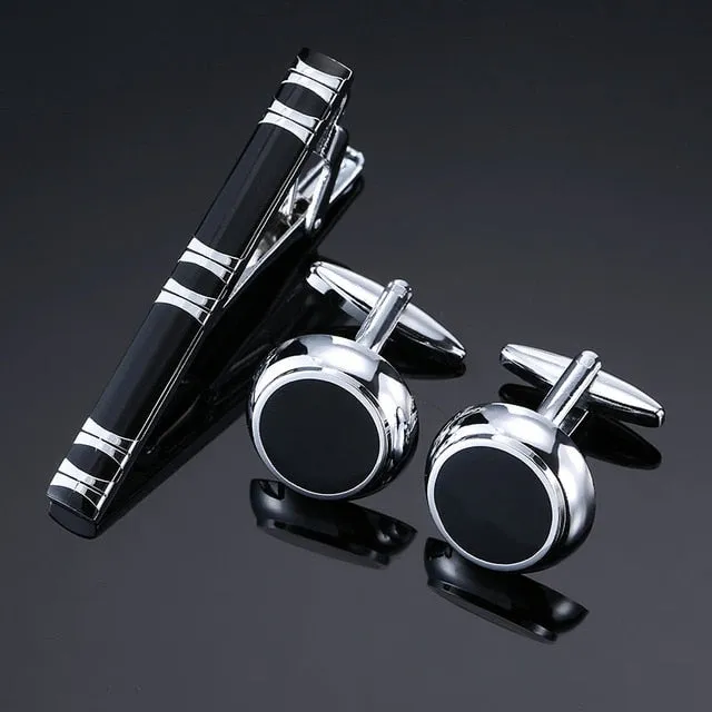 Classic Cufflinks and Tie Clip