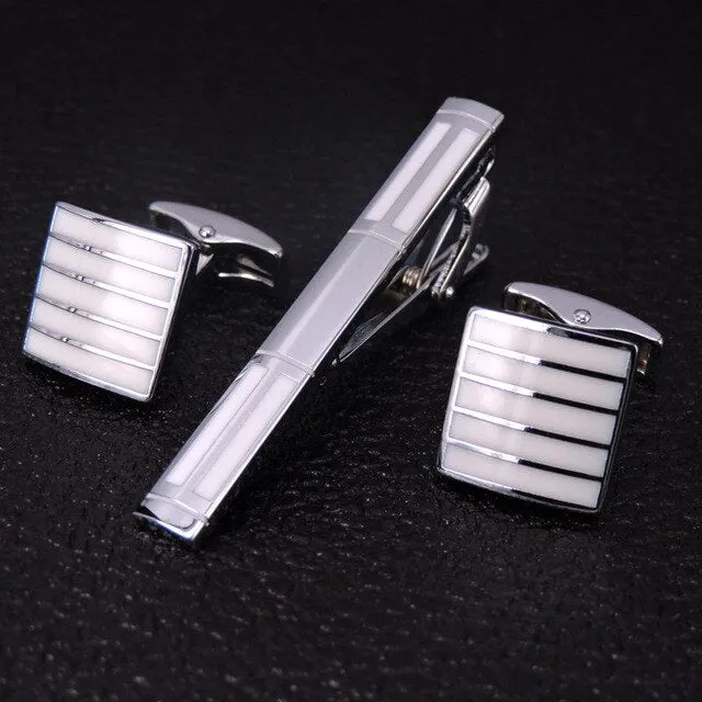 Classic Cufflinks and Tie Clip