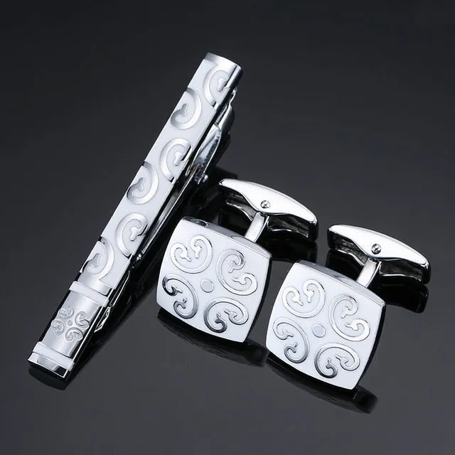 Classic Cufflinks and Tie Clip