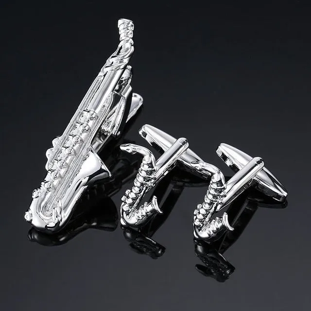Classic Cufflinks and Tie Clip