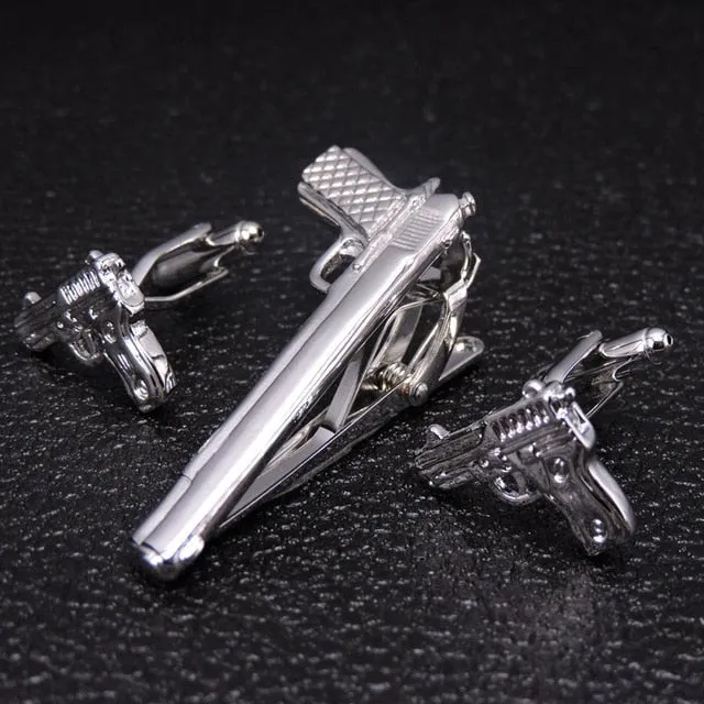 Classic Cufflinks and Tie Clip
