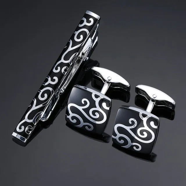 Classic Cufflinks and Tie Clip